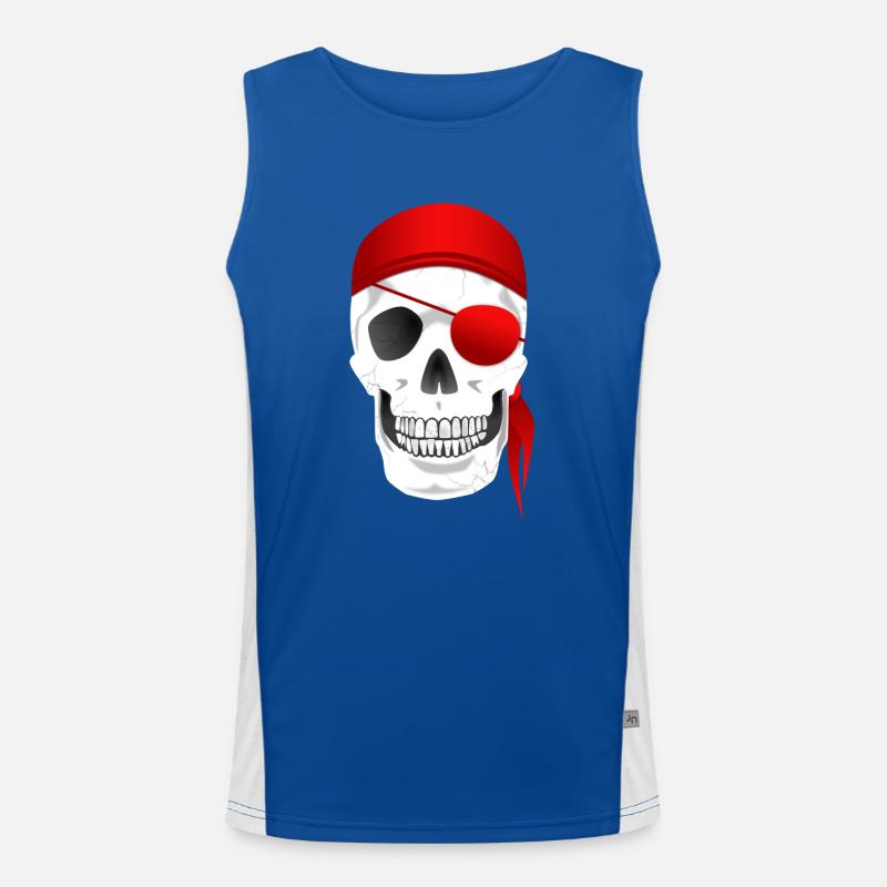 Totenkopf Pirat Funktionelles Kontrast-Tank Top für Männer 