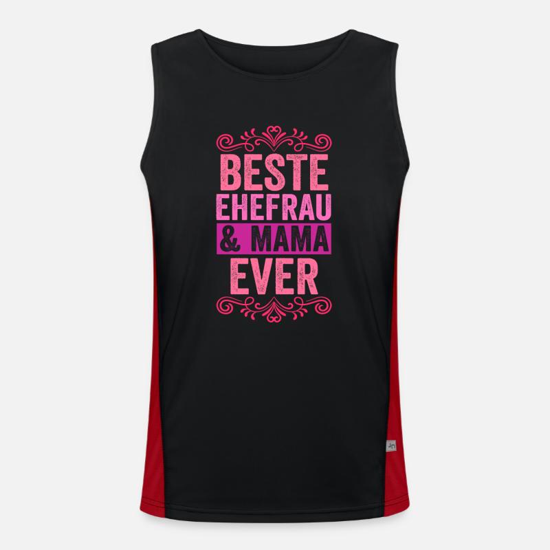 Ehefrau Mutter Mama Funktionelles Kontrast-Tank Top für Männer 