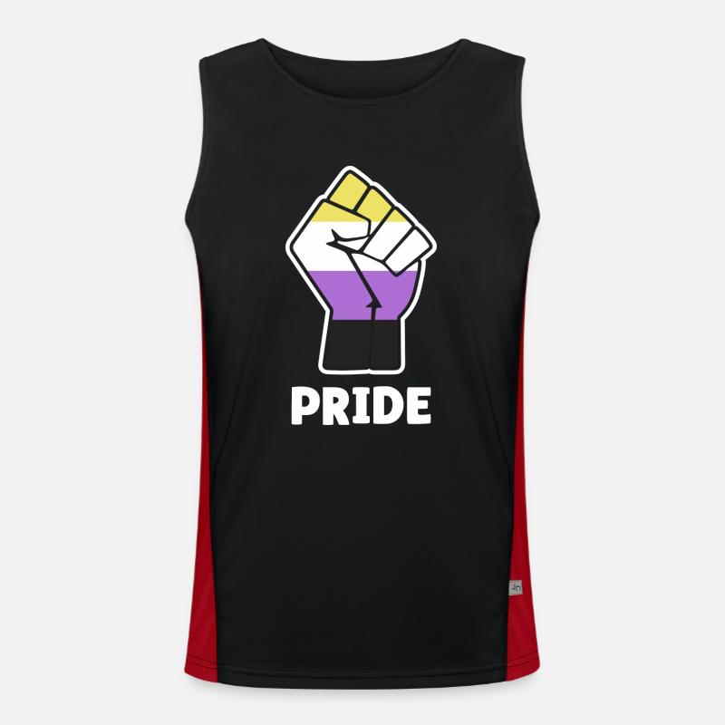 Pride Nonbinary Pride Fist Design for Equality Men's Functional Contrast Tank Top 