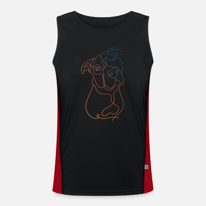 FARBE LINEAR MINIMALIST PITBULL Funktionelles Kontrast-Tank Top für Männer 