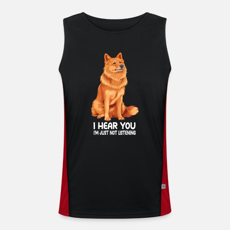 Finnish Spitz Men's Functional Contrast Tank Top 