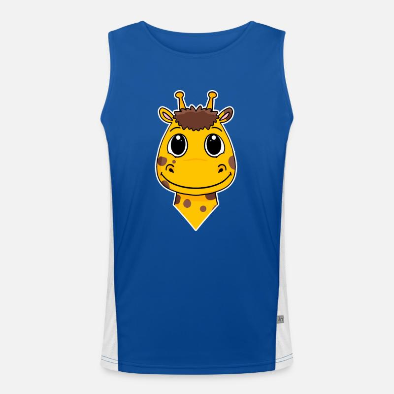 Giraffe Kopf Funktionelles Kontrast-Tank Top für Männer 