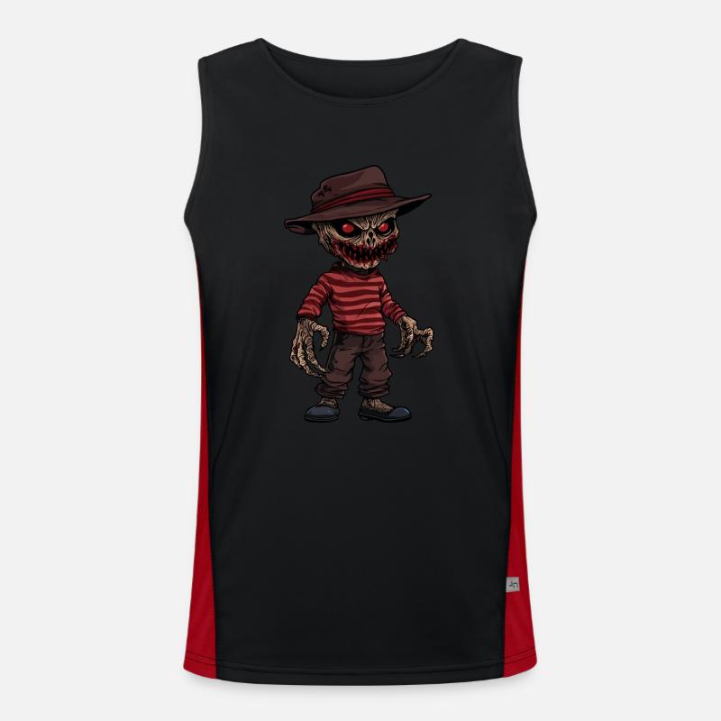 Gruselig Freddy Halloween Süßes oder Saures Funktionelles Kontrast-Tank Top für Männer 