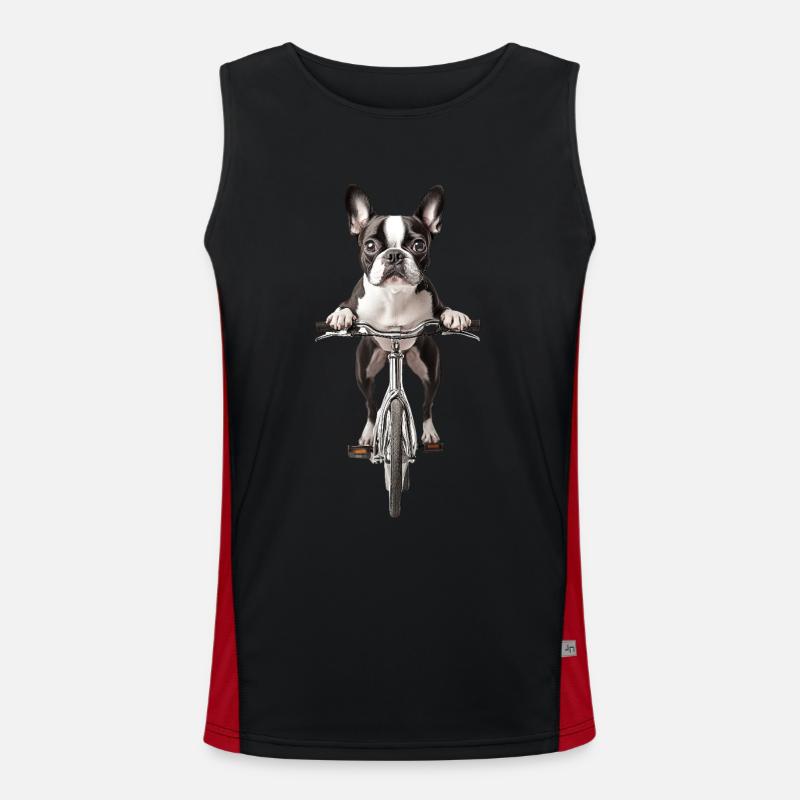 Boston Terrier Funktionelles Kontrast-Tank Top für Männer 