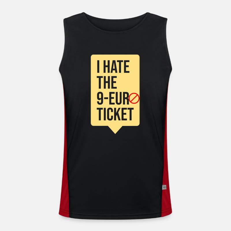 I Hate/ hasse das 9 Euro ticket Funktionelles Kontrast-Tank Top für Männer 