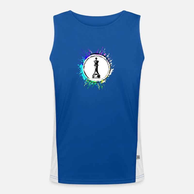 Schachfigur König Funktionelles Kontrast-Tank Top für Männer 