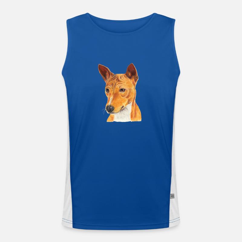 Basenji Funktionelles Kontrast-Tank Top für Männer 