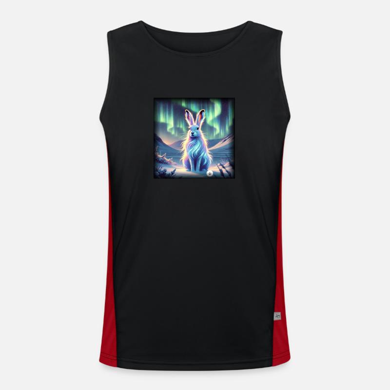 Mountain hare Aurora Borealis Men's Functional Contrast Tank Top 