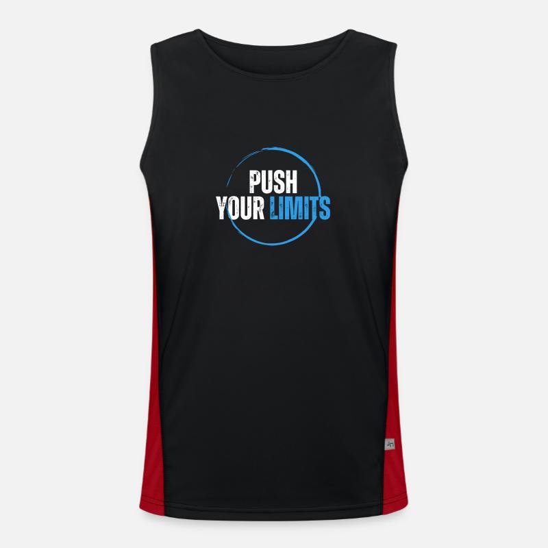 PUSH YOUR LIMITS - Motivation Funktionelles Kontrast-Tank Top für Männer 