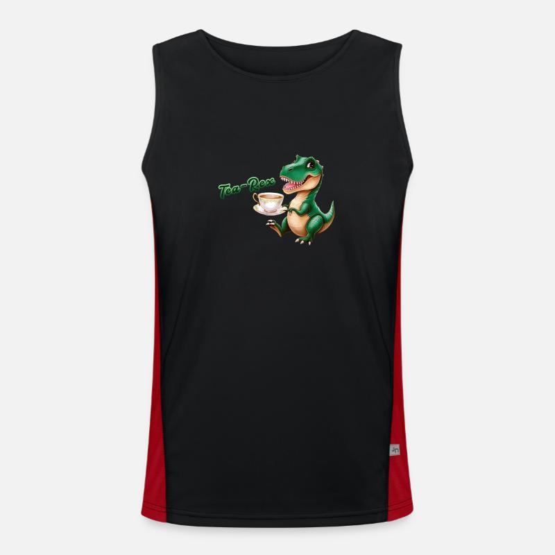 Tea-Rex |T-Rex | Rex | Dinosaur | Pun Men's Functional Contrast Tank Top 