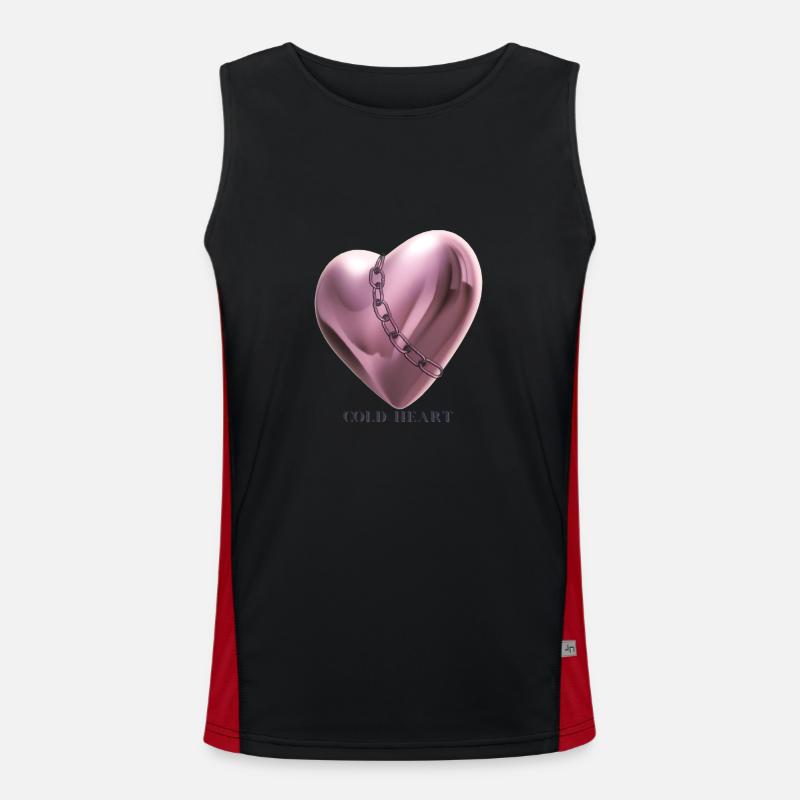 Cold heart 3D avec collier rosé et retour coldheart Débardeur respirant contrasté Homme 