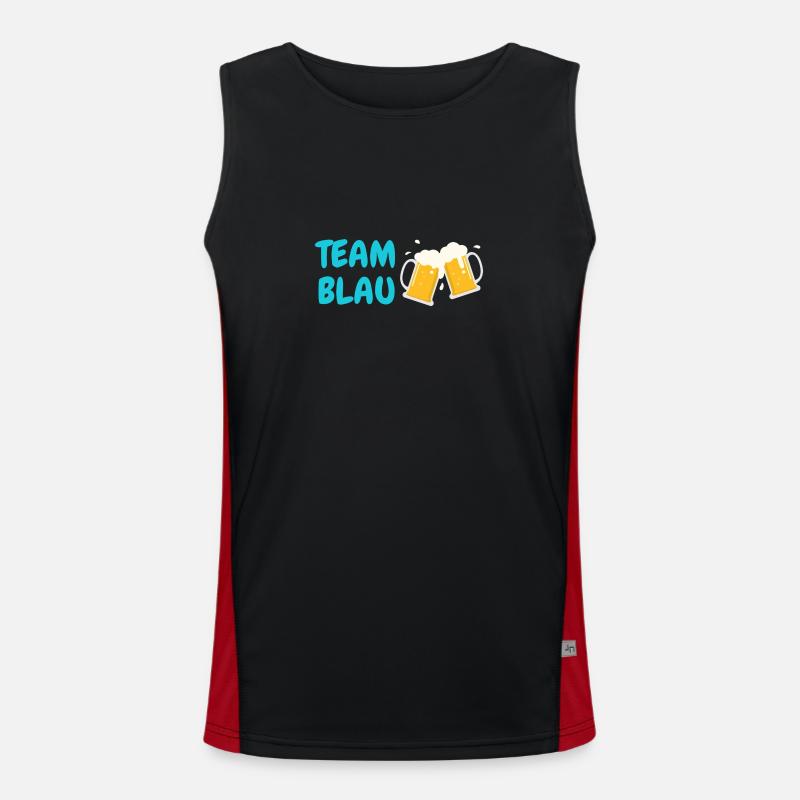 Team Blau Funktionelles Kontrast-Tank Top für Männer 
