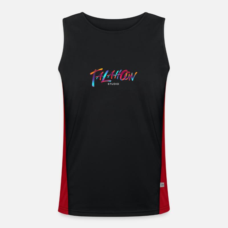 Talahoon Studios Rainbow Brushed - Men's Functional Contrast Tank Top - black/red