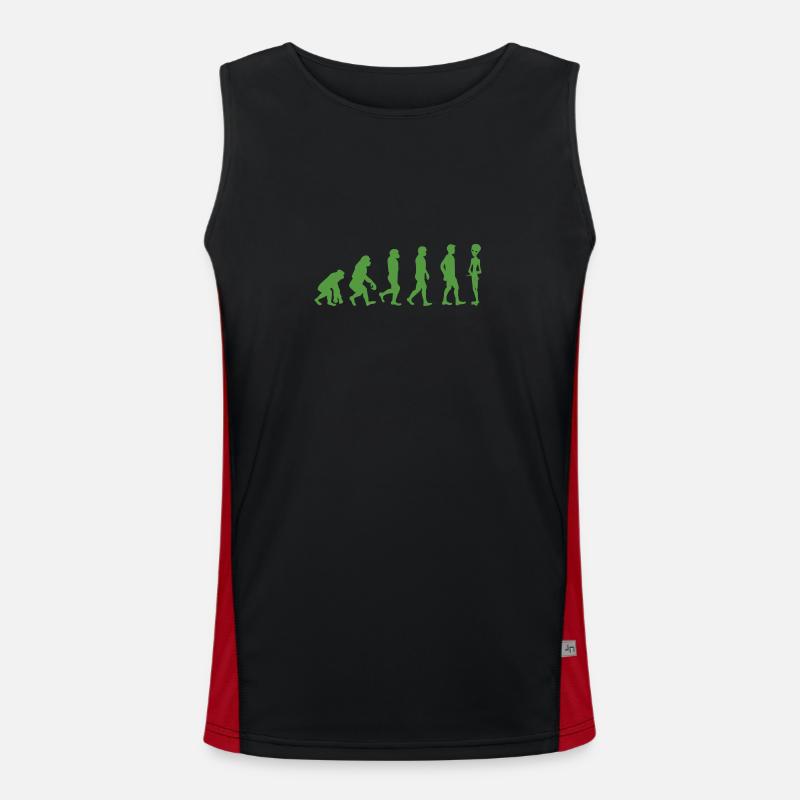 Alien / Area 51 / UFO: Evolution - Monkey - Human - Men's Functional Contrast Tank Top 