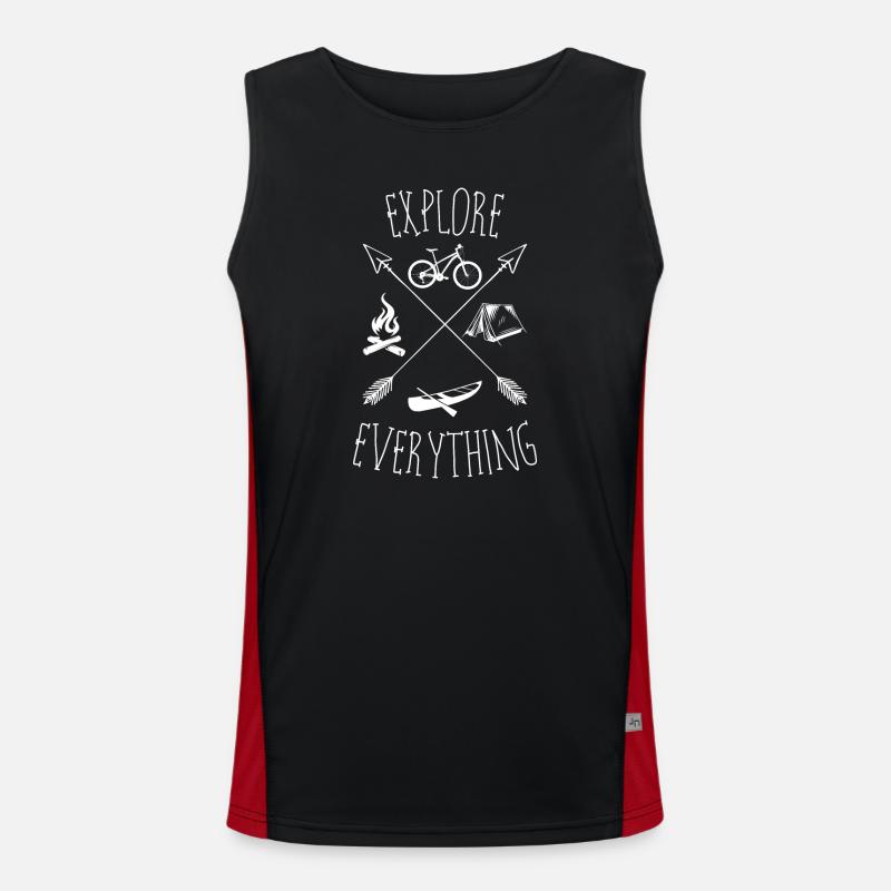Explore Everything Outdoors - Men's Functional Contrast Tank Top  - black/red