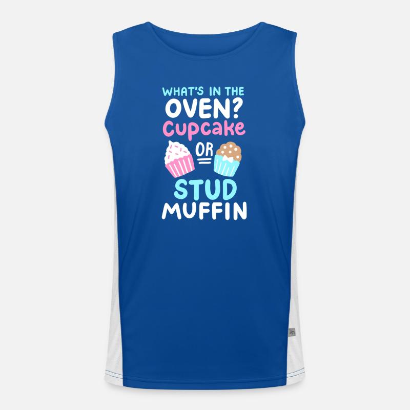 Cupcake oder Stud Muffin Gender Reveal Party Funktionelles Kontrast-Tank Top für Männer 
