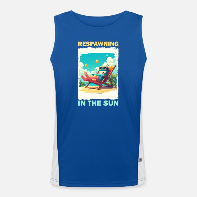 Console de jeu sur la plage au soleil Débardeur respirant contrasté Homme 