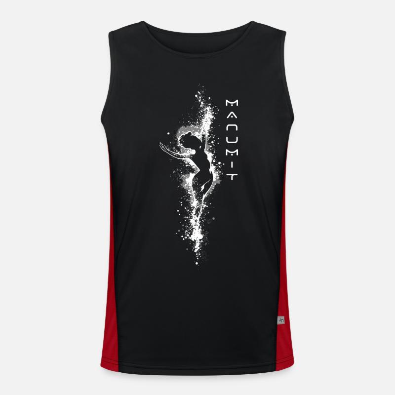 Manumit Single White Design - Men's Functional Contrast Tank Top  - black/red