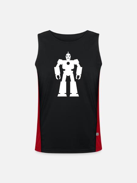 Robots – AI Technology Sci-Fi Nerd Design - Men's Functional Contrast Tank Top - black/red