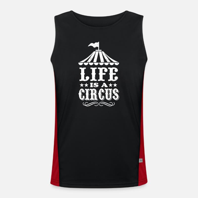 life is a circus - Men's Functional Contrast Tank Top - black/red
