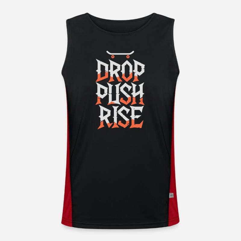Drop Push Rise - Men's Functional Contrast Tank Top  - black/red