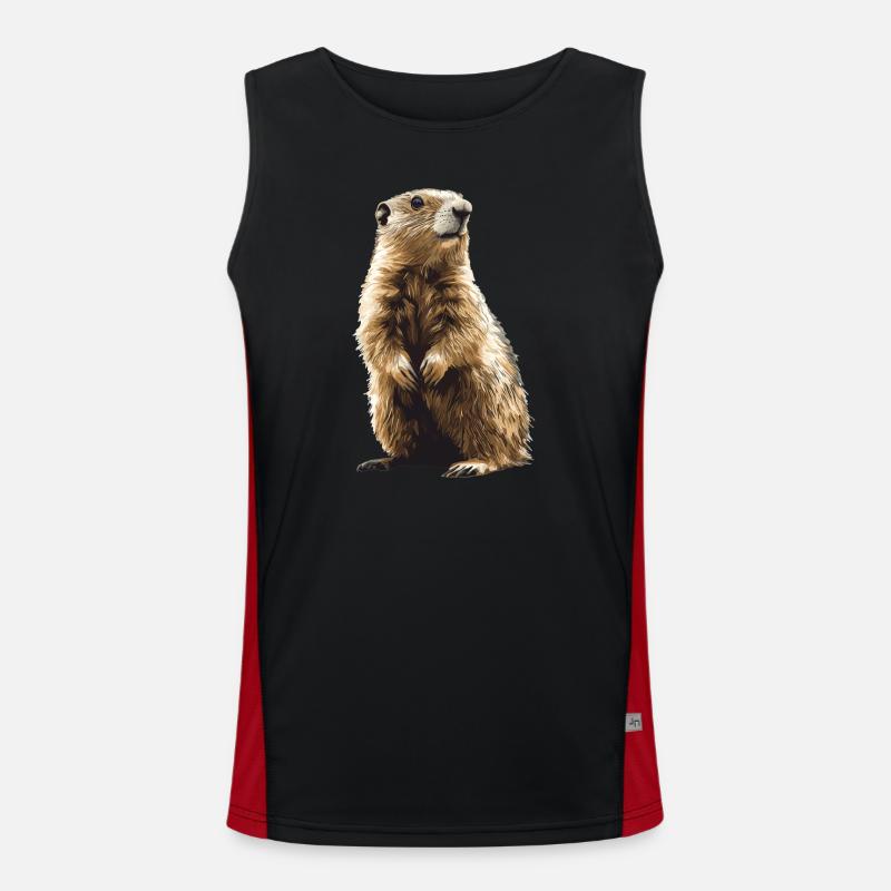 Marmots Groundhog - Men's Functional Contrast Tank Top  - black/red