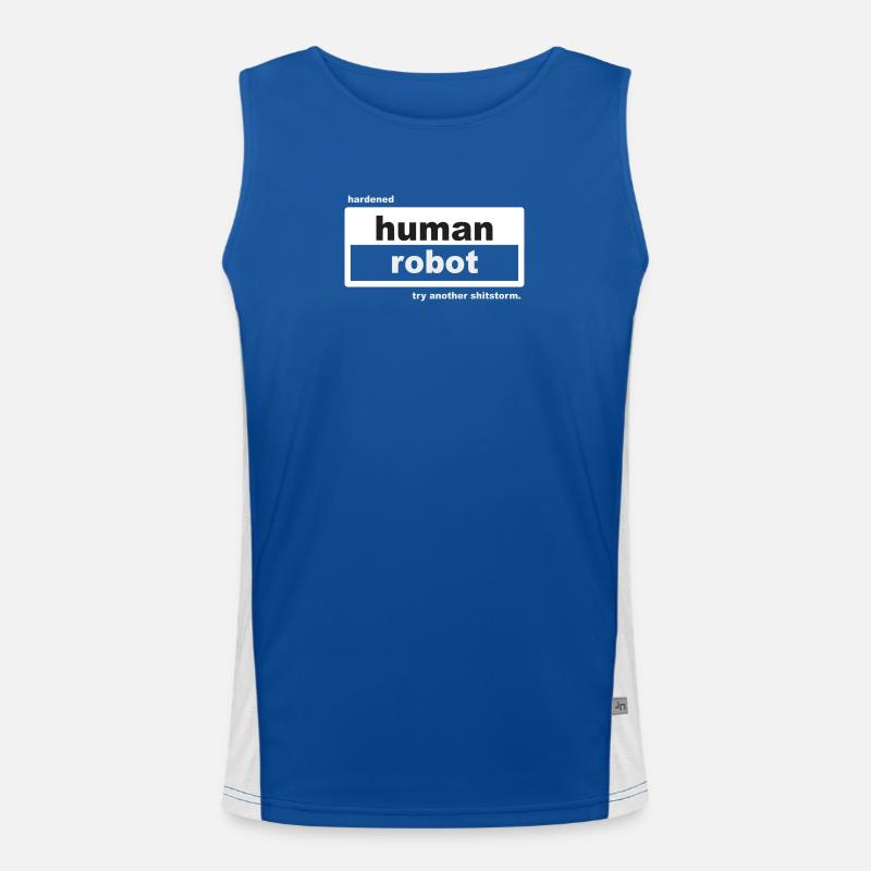 Hardened Human Robot – Try Another Sh*tstorm Men's Functional Contrast Tank Top 