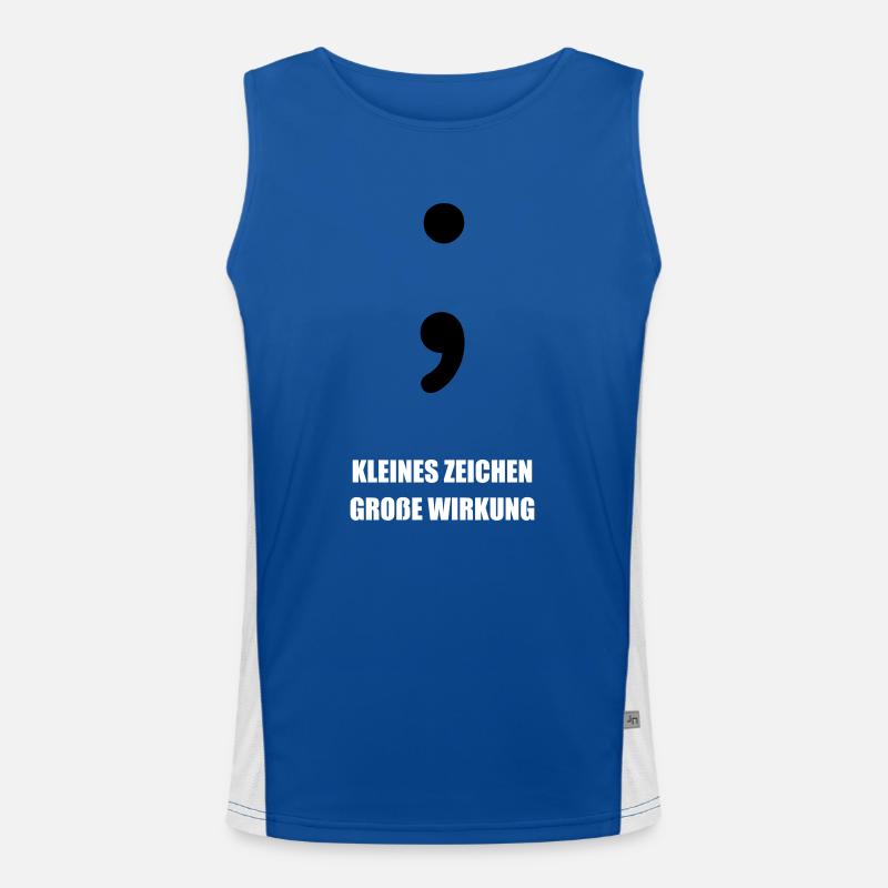 Semikolon - Informatiker Spruch Geschenk Funktionelles Kontrast-Tank Top für Männer 