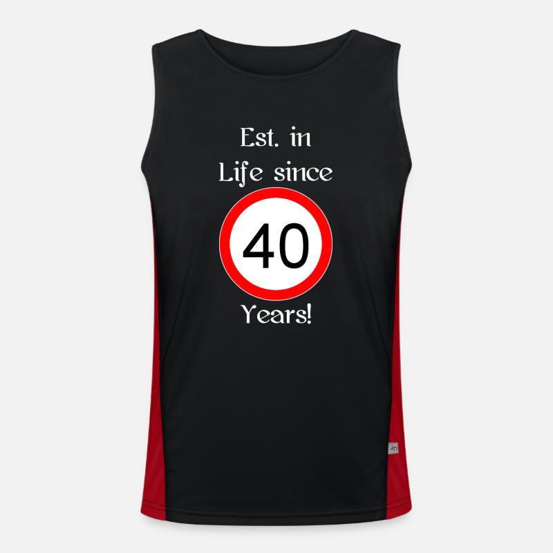 est i l 40 script white engl Funktionelles Kontrast-Tank Top für Männer 