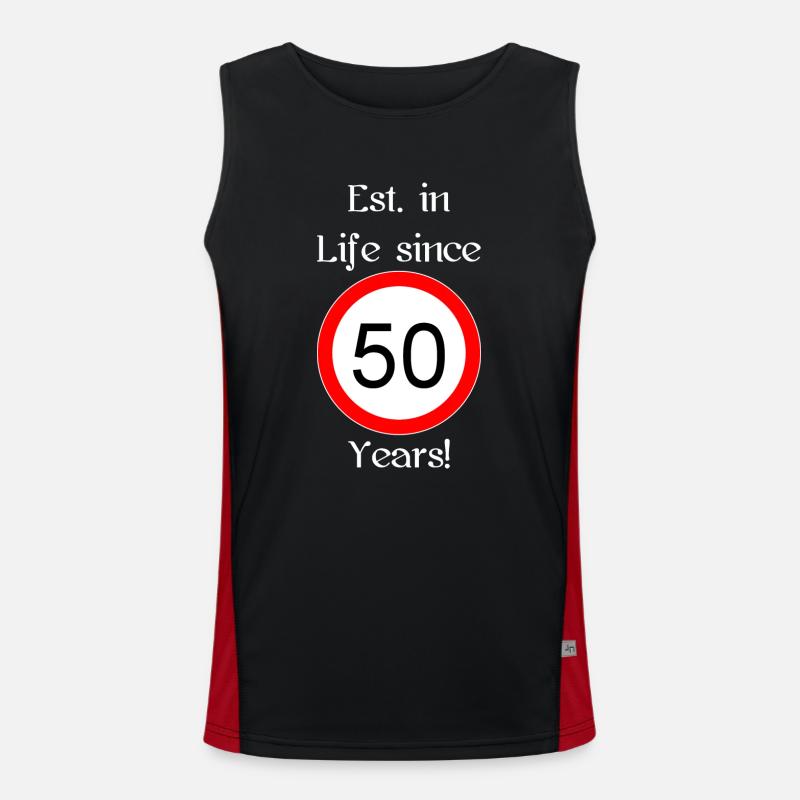 est i l 50 script white engl Funktionelles Kontrast-Tank Top für Männer 