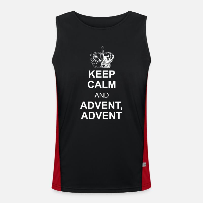 Advent Keep Calm Funktionelles Kontrast-Tank Top für Männer 