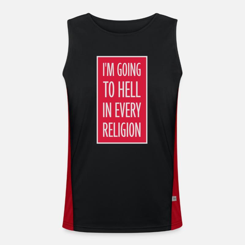 in going to hell - Men's Functional Contrast Tank Top  - black/red