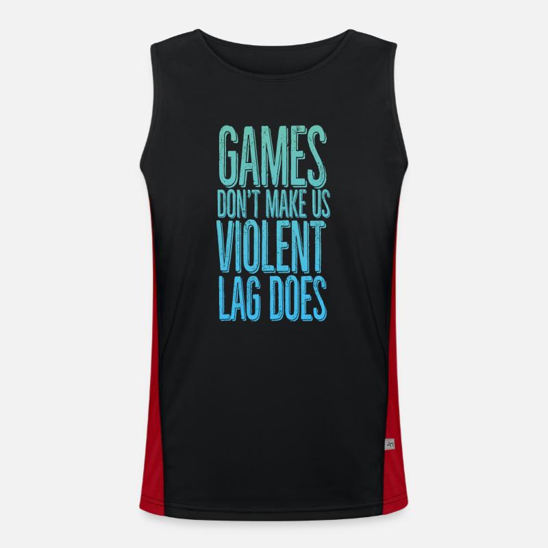 Games don't make us violent, lag does Men's Functional Contrast Tank Top 
