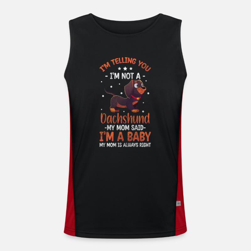 Dackel Hunde Hundeliebe Funktionelles Kontrast-Tank Top für Männer 