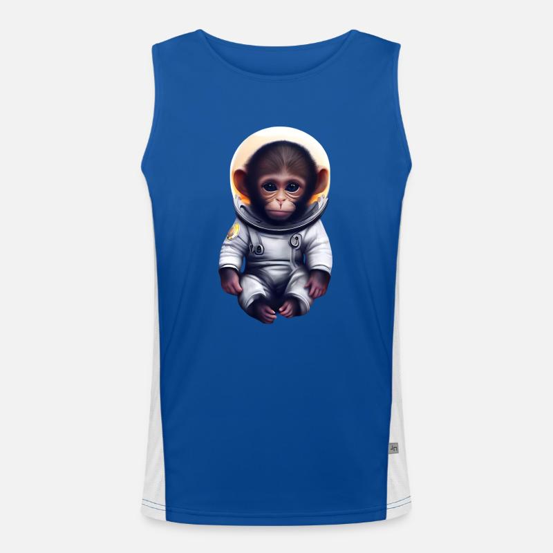 Affe Astronaut Funktionelles Kontrast-Tank Top für Männer 