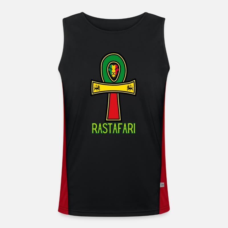 RASTAFARI ANKH REGGAE RASTA Débardeur respirant contrasté Homme 