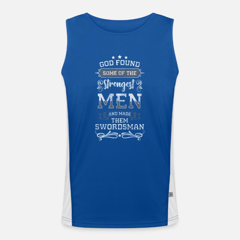 Sword Fighting Axe Samurai Men's Functional Contrast Tank Top 