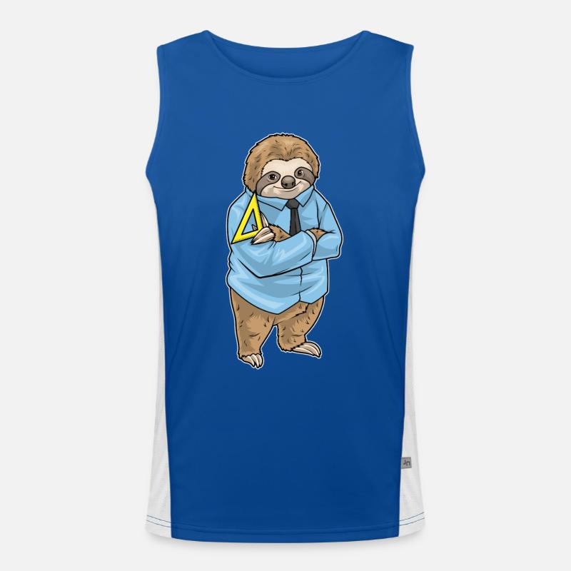 Sloth Math Teacher Triangle Men's Functional Contrast Tank Top 