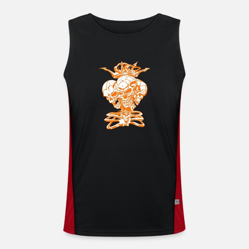 Skull-Skelett-King-Krone Funktionelles Kontrast-Tank Top für Männer 