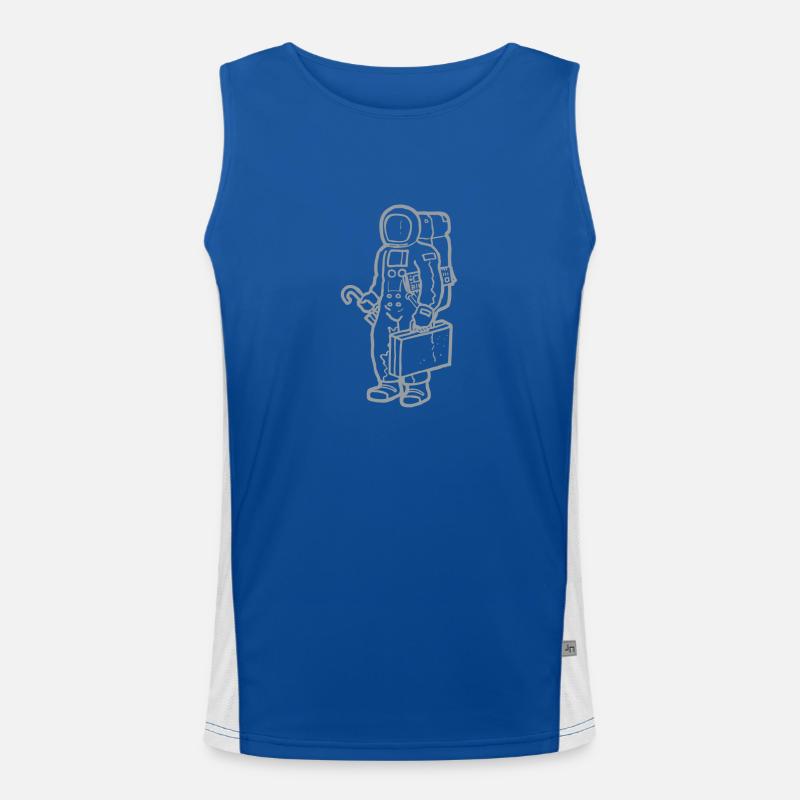 Spaceman in silver 2 Men's Functional Contrast Tank Top 