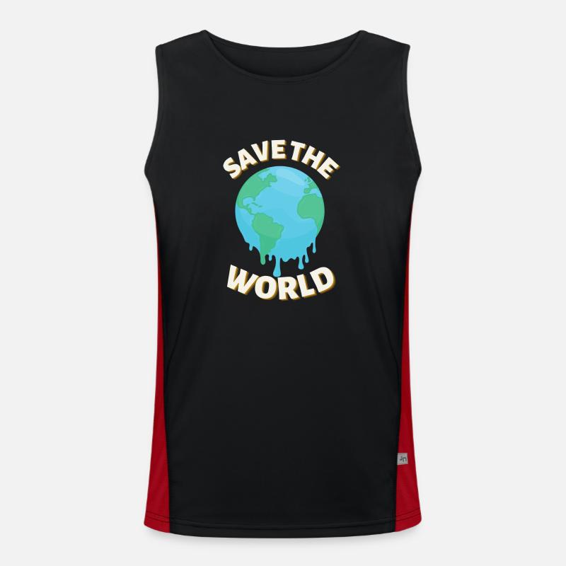 Save the World Men's Functional Contrast Tank Top 