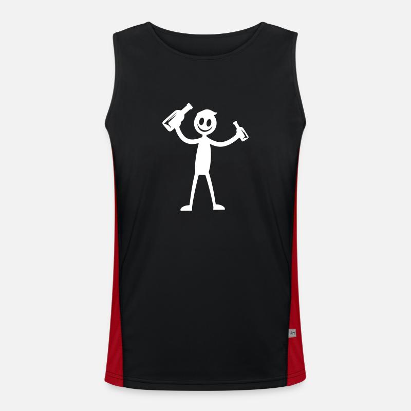 Bier Trinken Party Silhouette Funktionelles Kontrast-Tank Top für Männer 