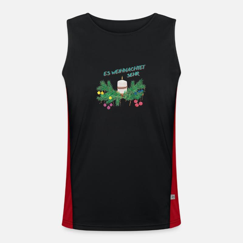 Weihnachten - Tannenbaum - Weihnachtsmann Feiertag Funktionelles Kontrast-Tank Top für Männer 