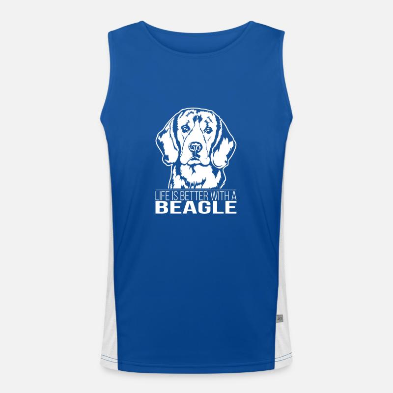 Beagle life is better Hundespruch Hunde Wilsigns Funktionelles Kontrast-Tank Top für Männer 