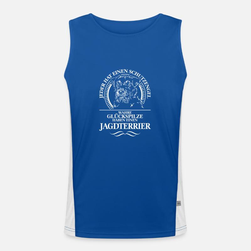 JAGDTERRIER Schutzengel Wilsigns Hunde Geschenke Funktionelles Kontrast-Tank Top für Männer 