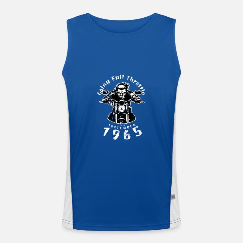 60. Geburtstag Going Full Throttle Since 09/1965 Men's Functional Contrast Tank Top 