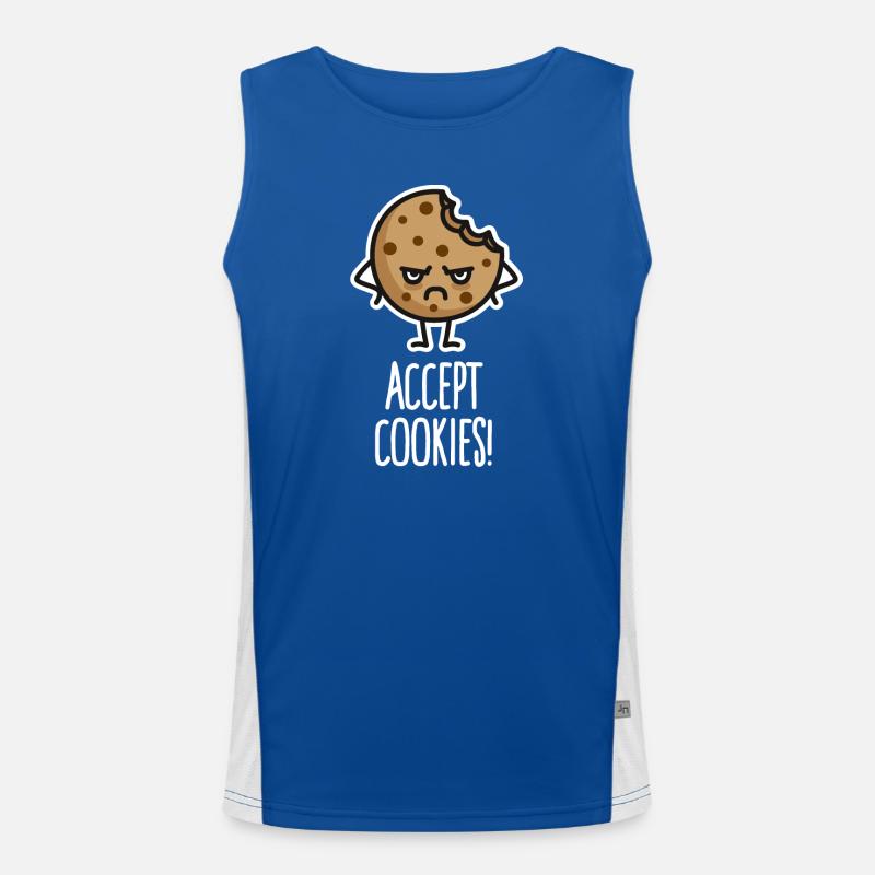 Funny programmers Woke, Accept Cookies, Cookies Men's Functional Contrast Tank Top 