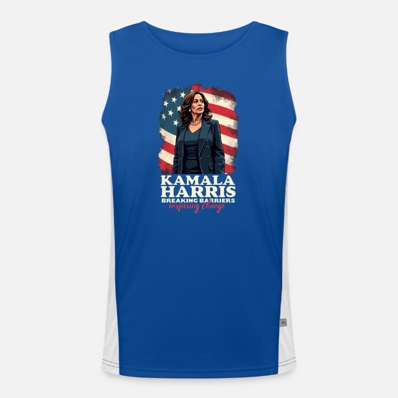 Kamala Harris Breaking Barriers Inspiring Change Men's Functional Contrast Tank Top 