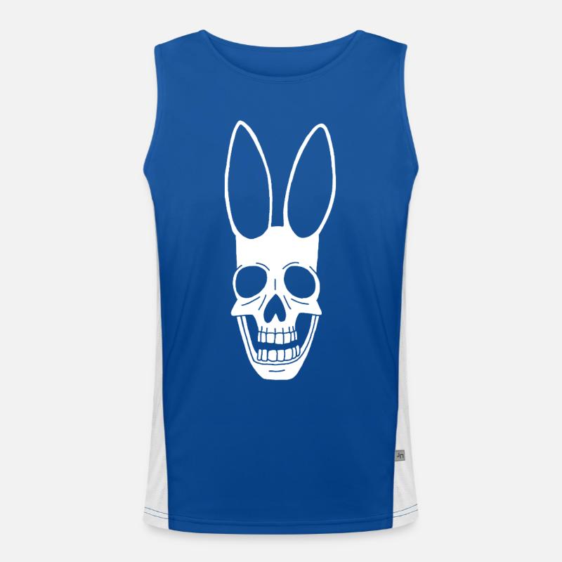 White Rabbit Skull Men's Functional Contrast Tank Top 