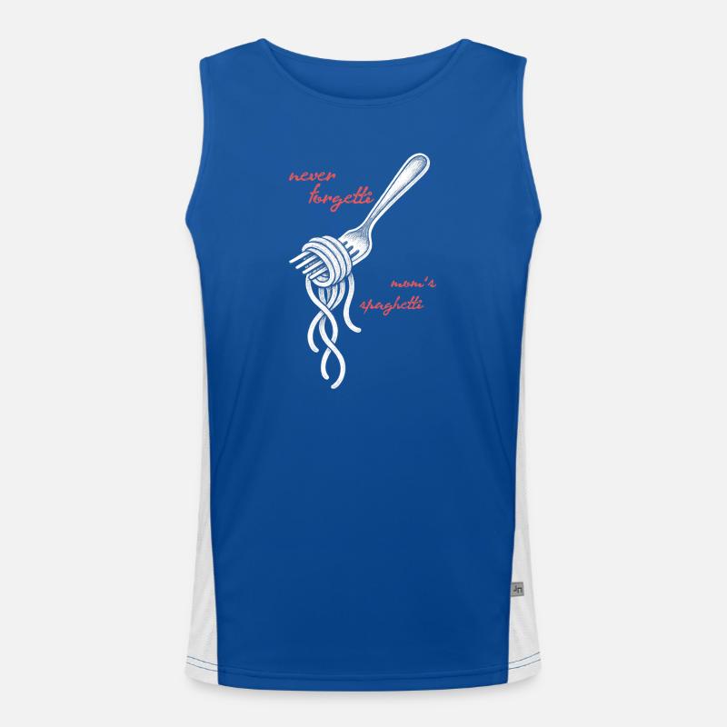 Never Forgetti Spaghetti Fork Drawing Men's Functional Contrast Tank Top 